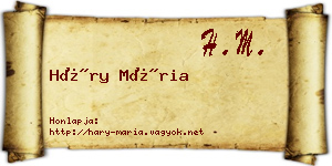 Háry Mária névjegykártya